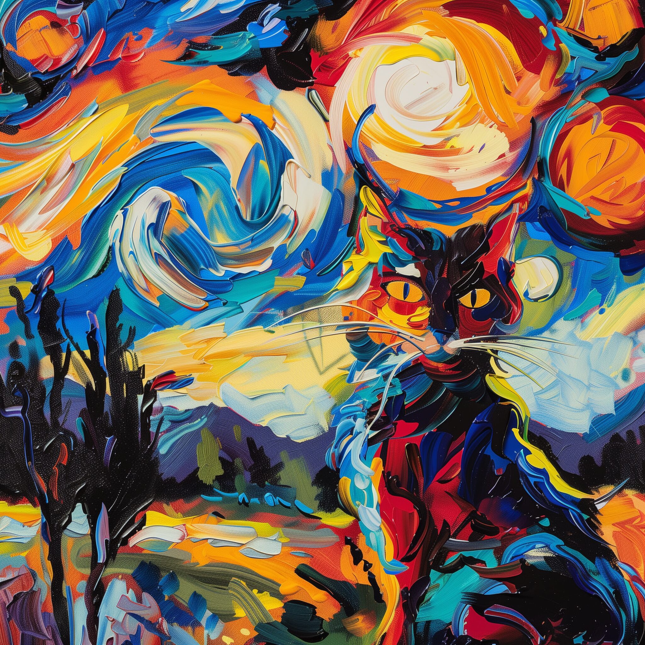 Illustration style Fauvisme — Prompt chat sur toile